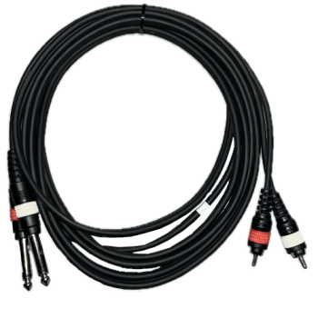 Kabel 2 x 6,3 jack mono / 2 x RCA chinch